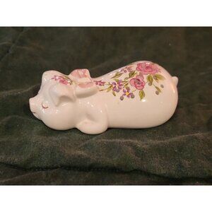 Vintage Ceramarte Ceramic Pig Potpourri Infuser by Avon 1977 Floral